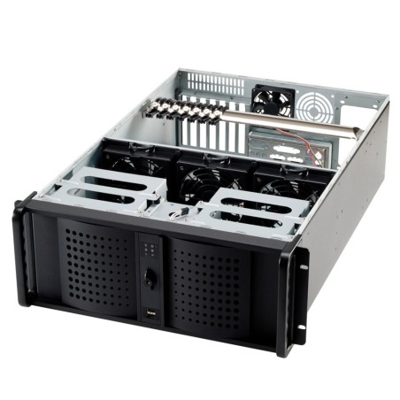 19" Servergehäuse 4HE, schwarz, Fantec TCG-4860X07-1, 688mm, ohne Netzteil