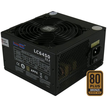 Netzteil ATX LC-Power LC6450 V2.3, black, 120mm, 450W, aktiv-PFC, 80PLUS