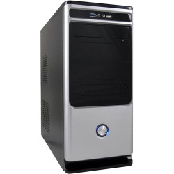 Gehäuse LC-Power Midi-Tower ATX-7010BS PLUS, schwarz/silber, mit 420W-Bronze-PLUS-Netzteil
