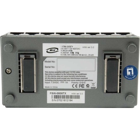 LevelOne, FSW-0808TX, 8 Port 10/100Mbps Desktop Switch