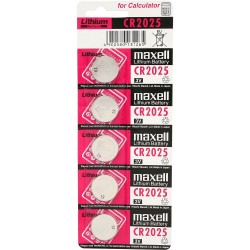 Maxell Batterie Lithium Knopfzelle Typ CR2025, 5er Blister