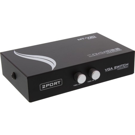 2 Port VGA Switch, 2 x VGA IN, 1x VGA OUT, 3x 15pol HD Buchse (VGA)