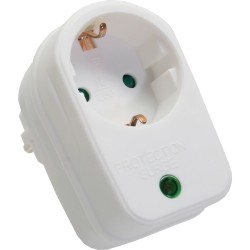 Geräteschutzstecker mit Überspannungsschutz, weiß, 1xSchutzkontakt
