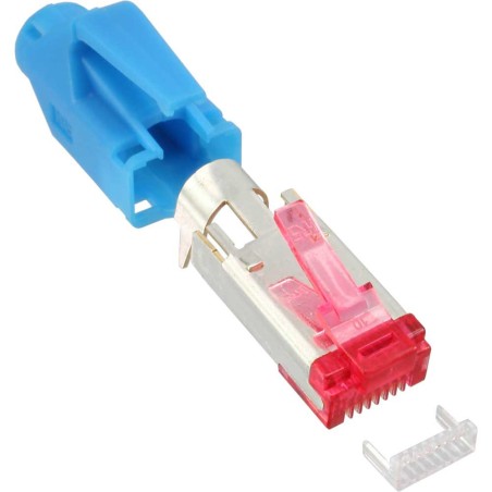 Hirose Crimpstecker Cat. 6 TM21, Knickschutz blau, 10er Pack