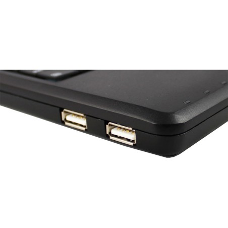 Tastatur, Perixx PERIBOARD-510 H PLUS, USB, Super Mini Touchpad Keyboard, mit 2-fach USB Hub