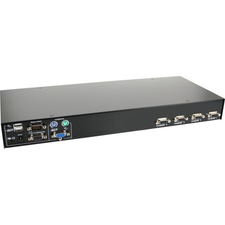 KVM Commutateur, InLine®, 4 x, 19" 1HE, USB ou PS/2, avec OSD