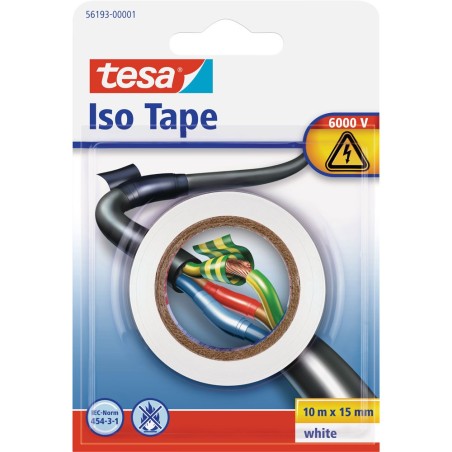 tesa Isolierklebeband, 10m x 15mm, weiß