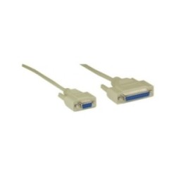 Câble null modem, InLine®, 9 broches fem. sur 25 broches fem. 2m