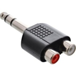 Adaptateur audio, InLine®, 6,3mm jack sur 2x connecteur Cinch femelle, Stéréo