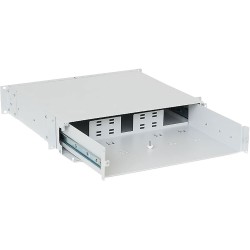 19" LWL-Gehäuse ausziehbar, Triton RAC-FO-X65-A1, 2HE, lichtgrau, ohne Frontplatte