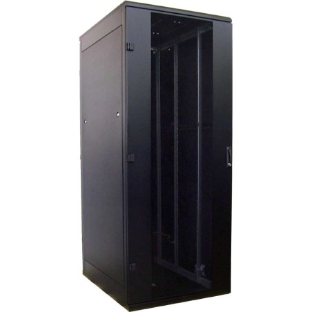 19"-Netzwerkschrank 42HE, zerlegbar, Triton RZA-42-A88-BAX-A1, 800x800, Frontglastür, tiefschwarz