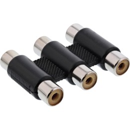 Adaptateur audio/vidéo, InLine®, 3x connecteur Cinch femelle sur 3x connecteur Cinch femelle