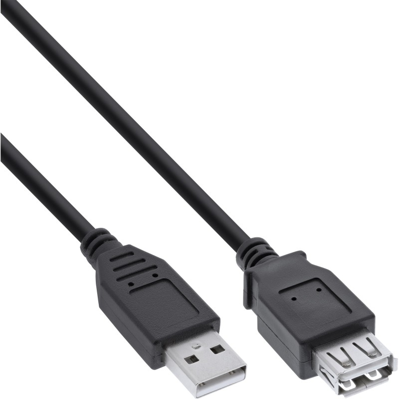 Rallonge USB 2.0 InLine®, Mâle / Femelle, Type A, transparent, 5m