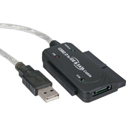 Convertisseur USB 2.0 à IDE + SATA, InLine®, avec bloc d'alimentation