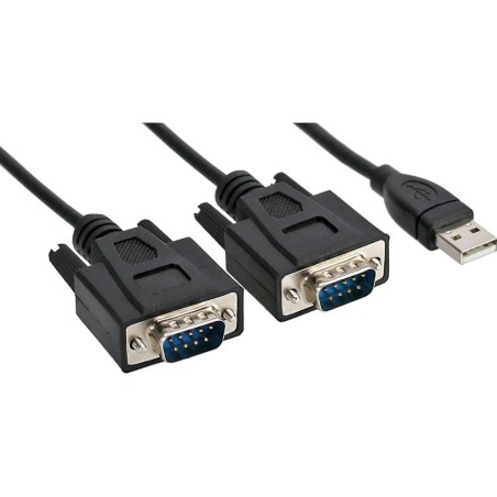 InLine® USB- 2x câble adaptateur sériel mâle A à 2x 9 broches Sub D St