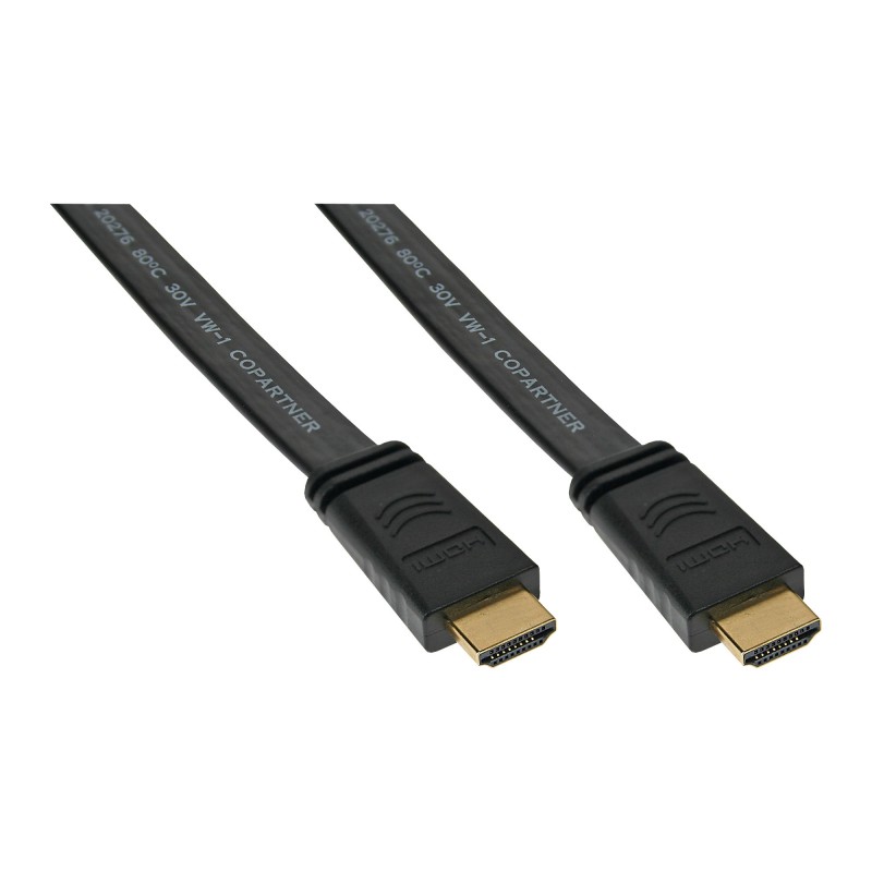 Câble HDMI plat InLine®, HDMI-High Speed avec Ethernet, Contacts