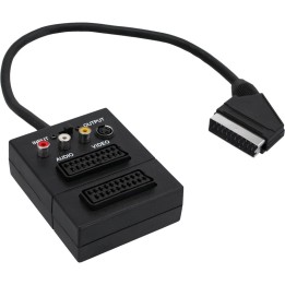 InLine® Câble adaptateur Scart, Scart St/2xBu à 3x Cinch fem. et 1x S-VHS Bu