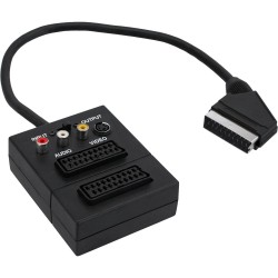 InLine® Câble adaptateur Scart, Scart St/2xBu à 3x Cinch fem. et 1x S-VHS Bu