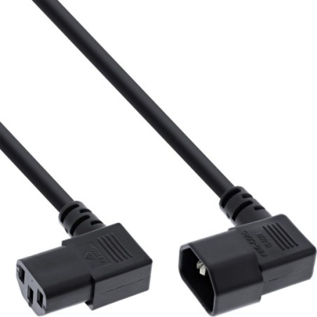 InLine® câble d'alimentation rallonge pour appareil froid, C13 sur C14, 0,4m coudé à 90