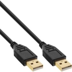 Câble InLine® USB 2.0, A à A, contacts noirs, or, 1 m