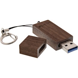 35065W - Clé mémoire USB 3.0 InLine® woodstick, noyer, 128 Go