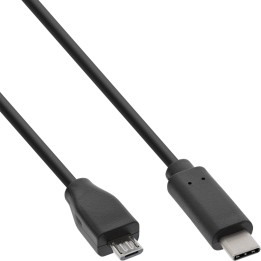 35744 - InLine® USB 2.0 Kabel, Typ C Stecker an Micro-B Stecker, schwarz, 1,5m