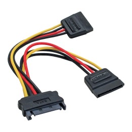 29683B - InLine® Câble électrique en Y SATA, SATA fem. à 2x SATA mâle, 0.3m