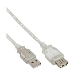 34617 - InLine? USB 2.0 Verl?ngerung, St/Bu, Typ A, transparent, 1,8m