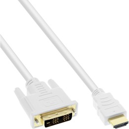 17659U - Câble InLine® HDMI-DVI, blanc / or, HDMI mâle vers DVI 181 mâle, 0,5 m
