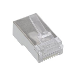 InLine? Modularstecker 8P4C RJ45 z. Crimpen auf Rundkabel, geschirmt 100er Pack
