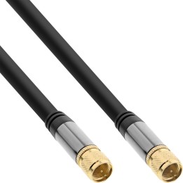 69105P - InLine® Premium SAT-Anschlusskabel, 4x geschirmt, 2x F-Stecker, 110dB, schwarz, 5m