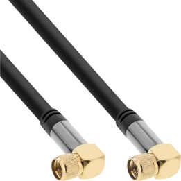 69103G - InLine® Premium SAT-Kabel, 4x geschirmt, 2x F-Stecker gewinkelt, 110dB, 3m
