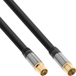 69202P - InLine® Premium Antennenkabel, 4x geschirmt, 110dB, schwarz, 2m