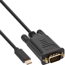 64141 - InLine® USB Display Kabel, USB-C Stecker zu VGA Stecker, 1m