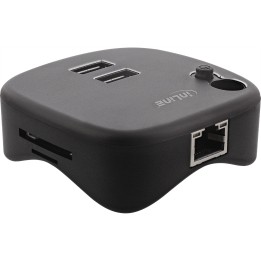 35392 - InLine® Adaptateur multiple USB 3.0, 2xUSB-A, RJ45, lecteur de cartes SD/MicroSD, noir