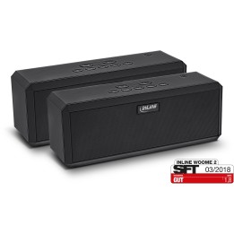 55382SP - InLine® WOOME 2 - TWS True Wireless Stereo Bluetooth Lautsprecher, Doppelpack schwarz
