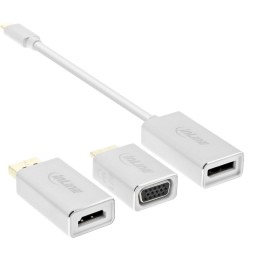InLine? USB Display Konverter Set 6-in-1, 4K/60Hz silber