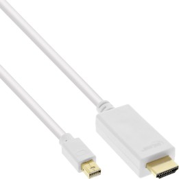 17171K - InLine® Mini DisplayPort zu HDMI Konverter Kabel mit Audio, 4K/60Hz, weiß, 1m