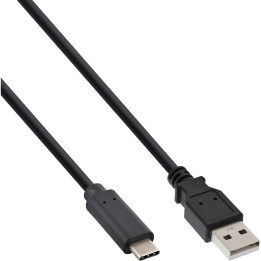 35731I - InLine® USB 2.0 Kabel, Typ C Stecker an A Stecker, schwarz, 1m