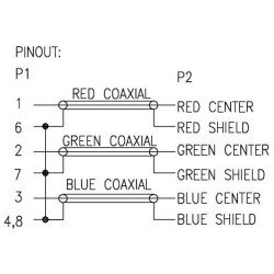 Câble VGA RGB, VGA prise à 3x connecteur Cinch, 10m