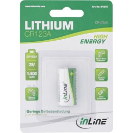 01272 - InLine® Lithium High Energy Batterie Fotobatterie, CR123A, 3V 1400mAh, 1er Blister