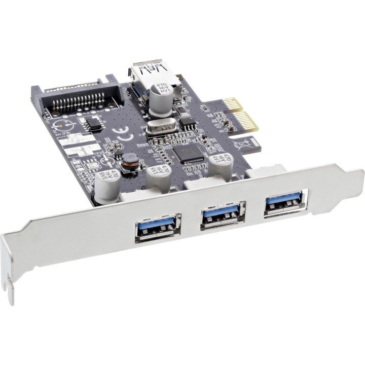 InLine? Schnittstellenkarte, 3x1x USB 3.2 Gen.1, PCIe, SATA  LP-Slotblech