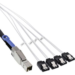 27641B - InLine® Mini SAS HD Kabel, SFF-8644 zu 4x SATA, 6Gb/s, 1m