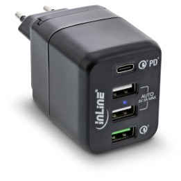 31512S - InLine? USB Netzteil, 4-port Ladeger?t, USB-C PDQC4 / QC3, 45W, schwarz