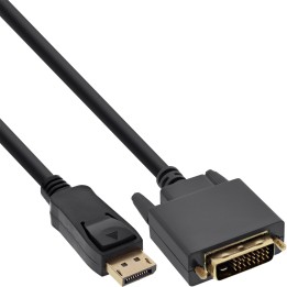17118 - InLine® DisplayPort zu DVI Konverter Kabel, schwarz, 7,5m