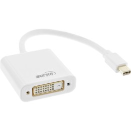 17194K - InLine® Mini DisplayPort zu DVI Adapter, Mini DisplayPort mâle sur DVI-D 241 femelle, aluminium, blanc