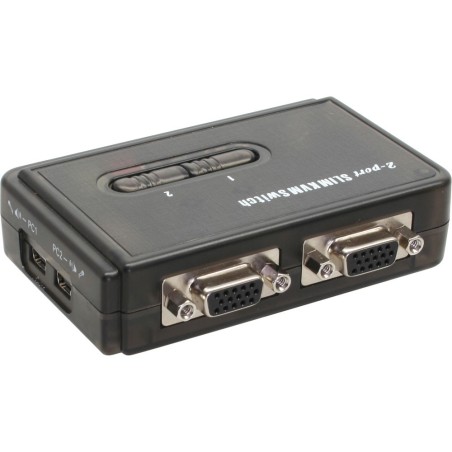 KVM Commutateur, InLine®, 2 x, USB, avec Audio