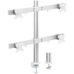 InLine? Aluminium Monitor-Tischhalterung f?r 4 Monitore bis 32, 8kg